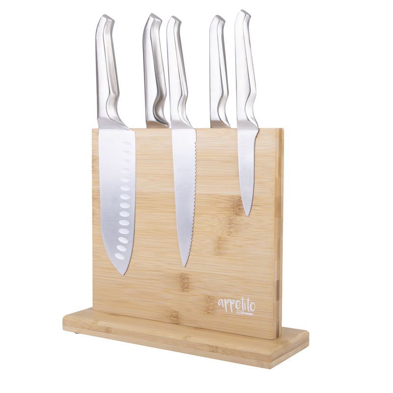 Appetito Magnetic Knife Stand Double Sided Acacia