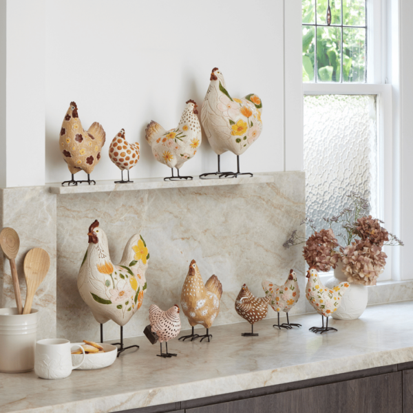 Reggie Chicken Sculpture Pink Black Small