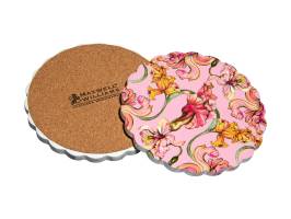 Maxwell And Williams Estelle Mystique Ceramic Round Coaster 10cm Pink