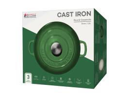 Maxwell and Williams Cast Iron Round Casserole English Racing Green 24cm 3.3L
