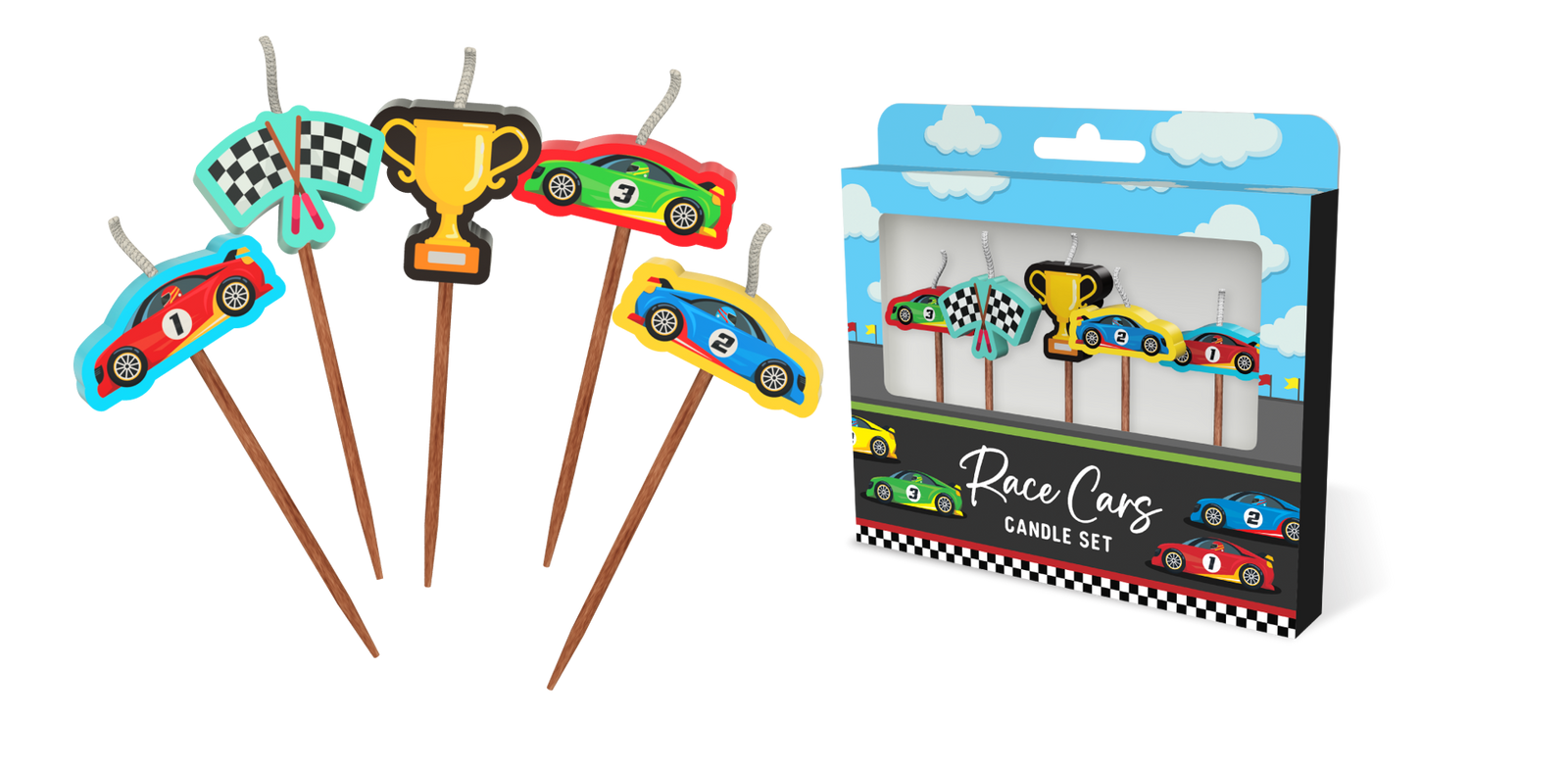 Race Car Novelty Candle Set