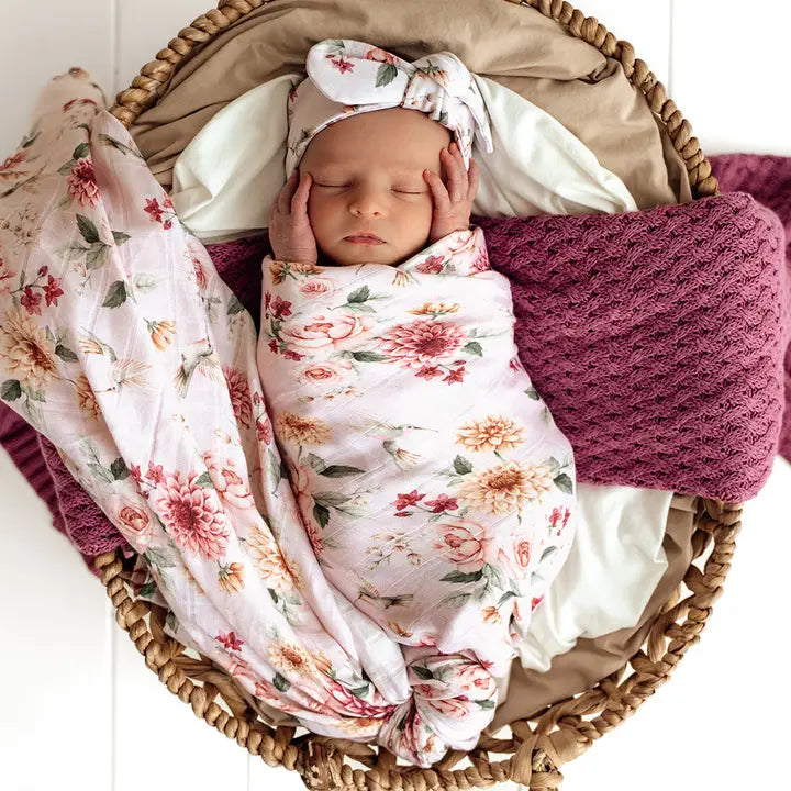 Snuggle Hunny Birds and Blooms Muslin Wrap
