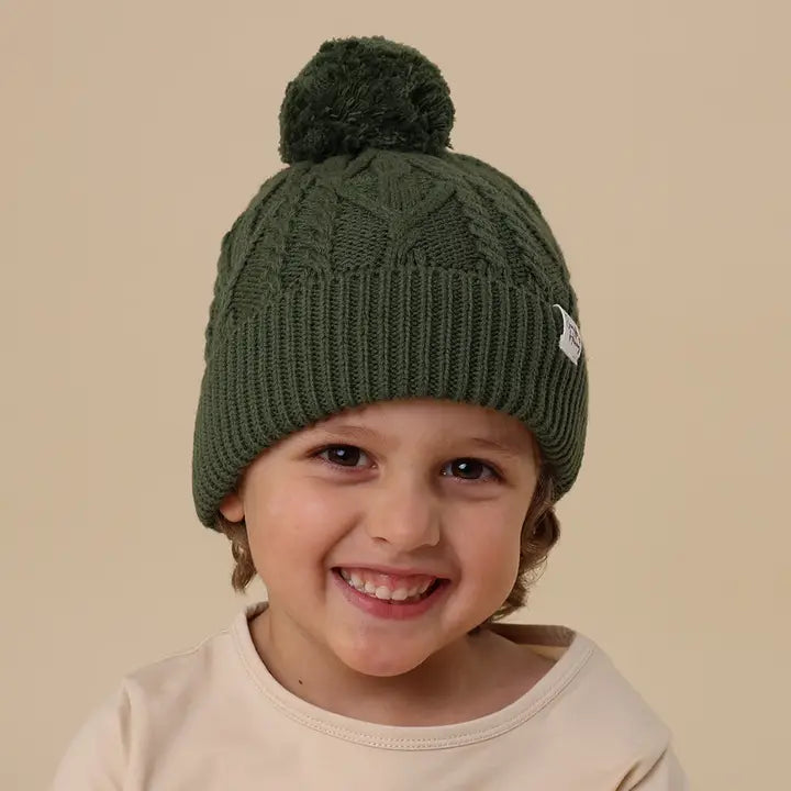 Snuggle Hunny Organic Knitted Beanie Olive M 0-6mths