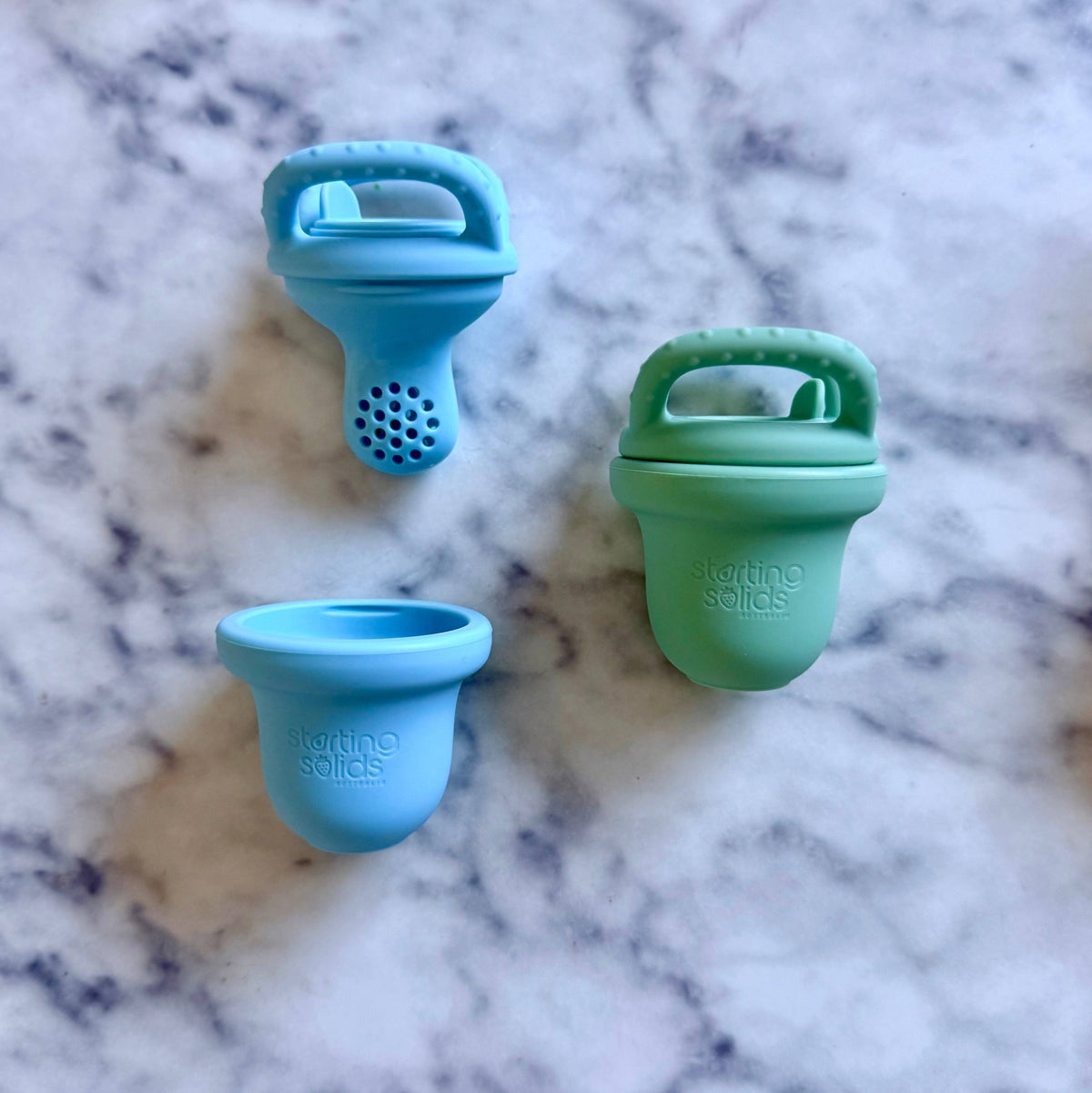 Foodie Teether – Silicone Baby Feeder: Mint Crisp + Blue Lemonade