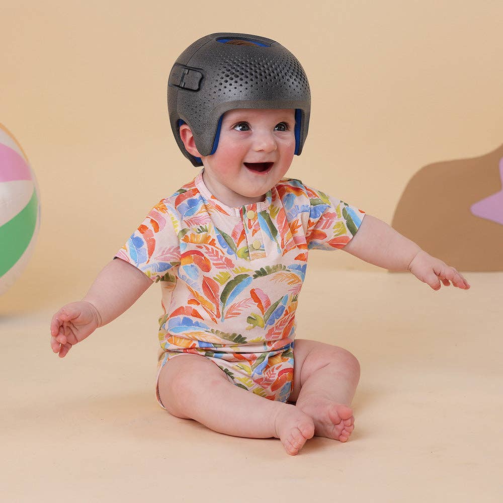 Summer Palm Short Sleeve Organic Bodysuit: 0-3 Months (000)