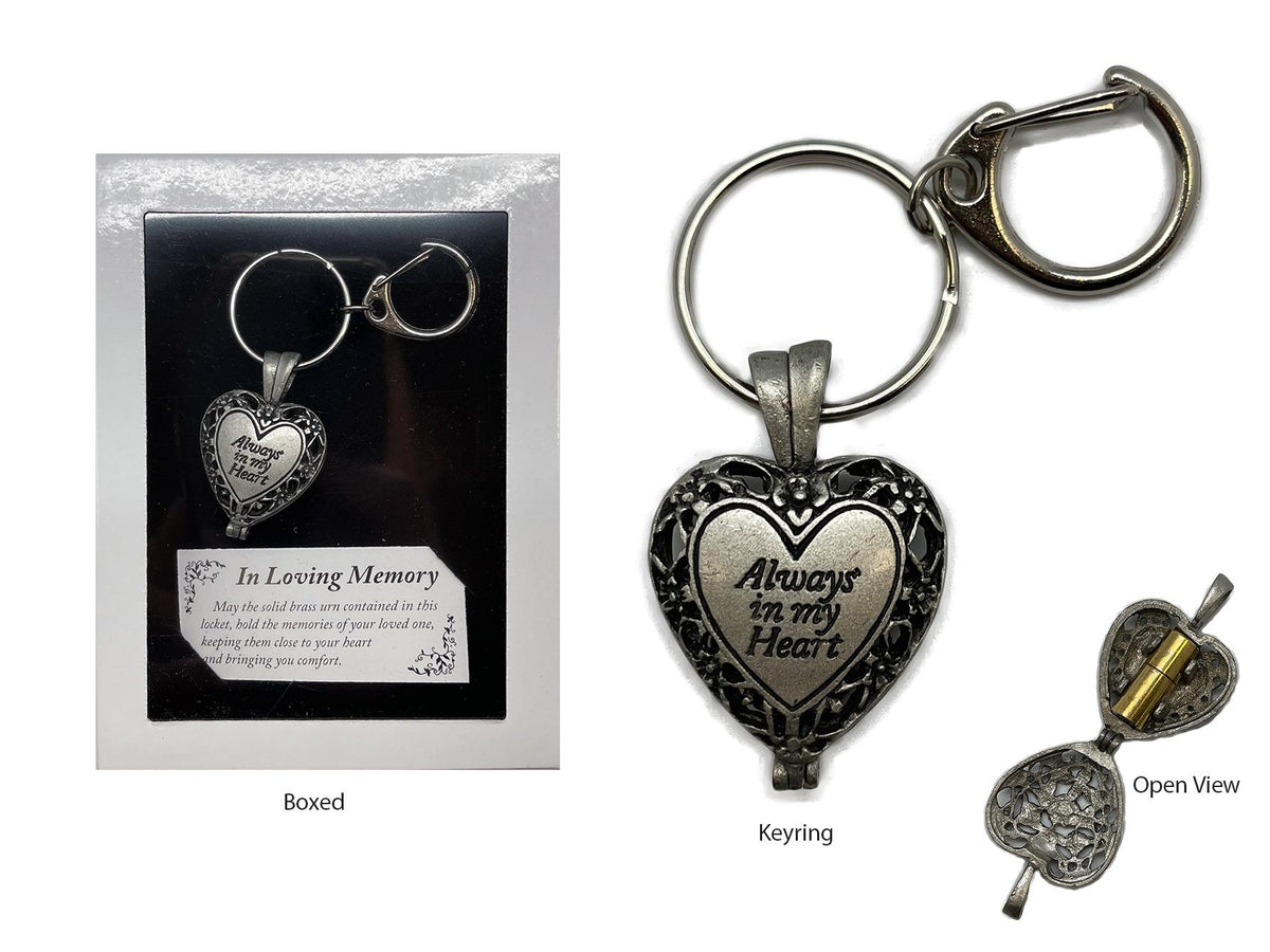 Heart Ash Key Ring In Loving Memory