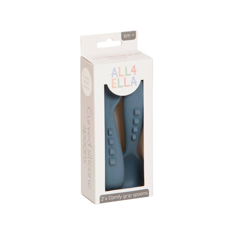 Silicone Comfy Grip Spoons 2pk - Slate Blue
