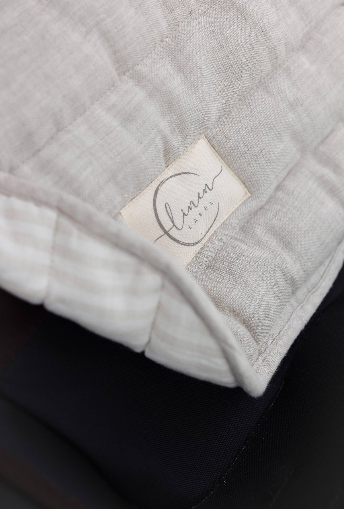Oatmeal & Stripe - Pram Liner- Stripe quilt: Beige