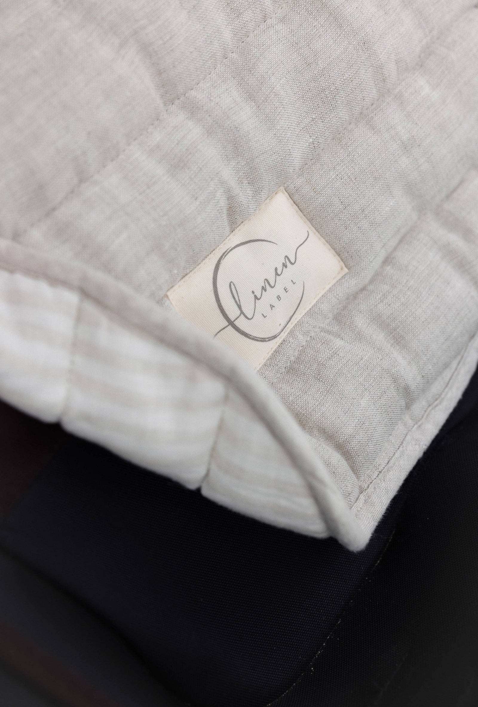 Oatmeal & Stripe - Pram Liner- Stripe quilt: Beige