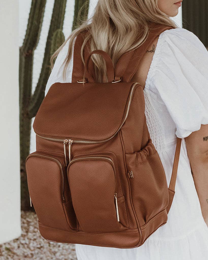 Signature Nappy Backpack - Terracotta Genuine Leather