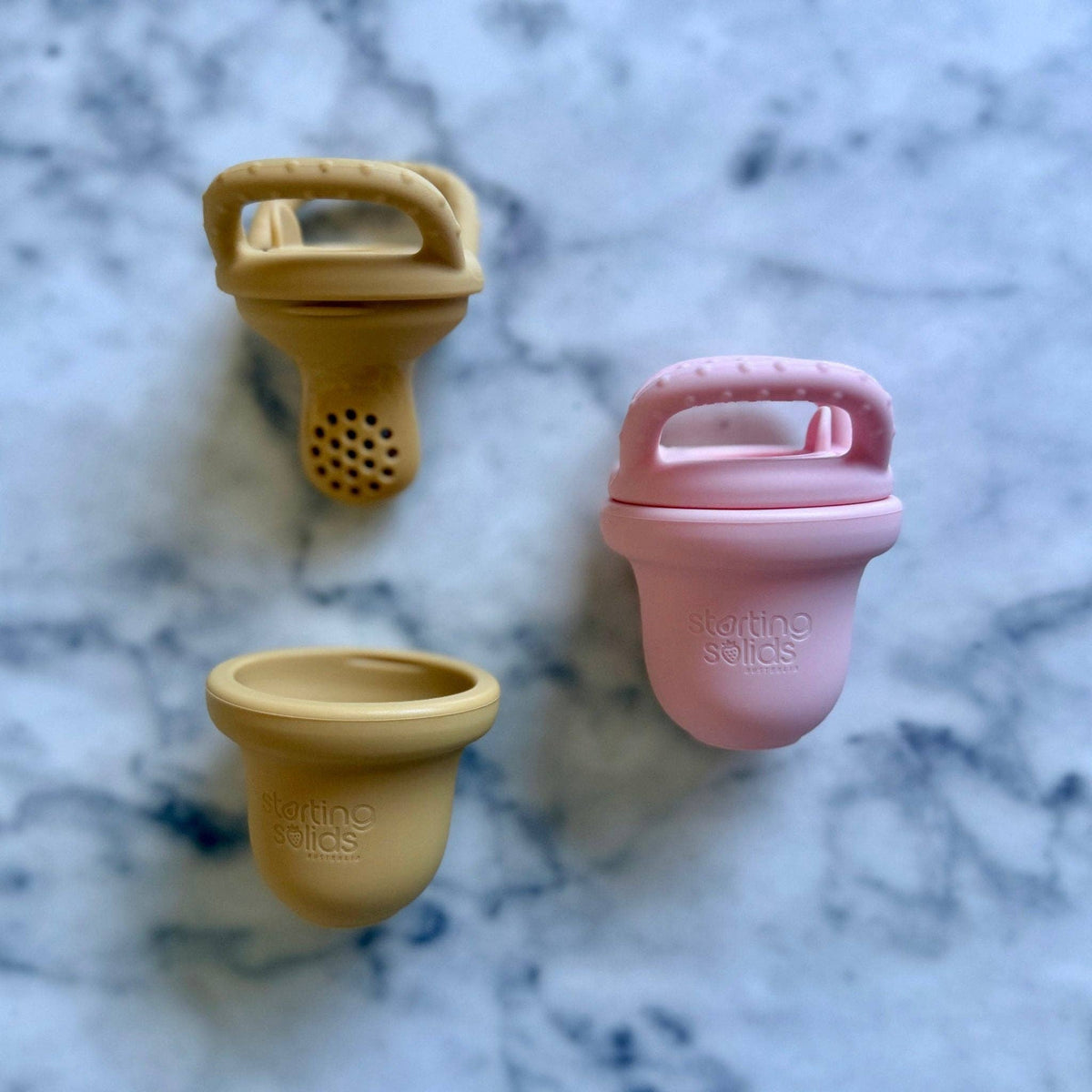 Foodie Teether – Silicone Baby Feeder: Fairy Floss + Biscoff