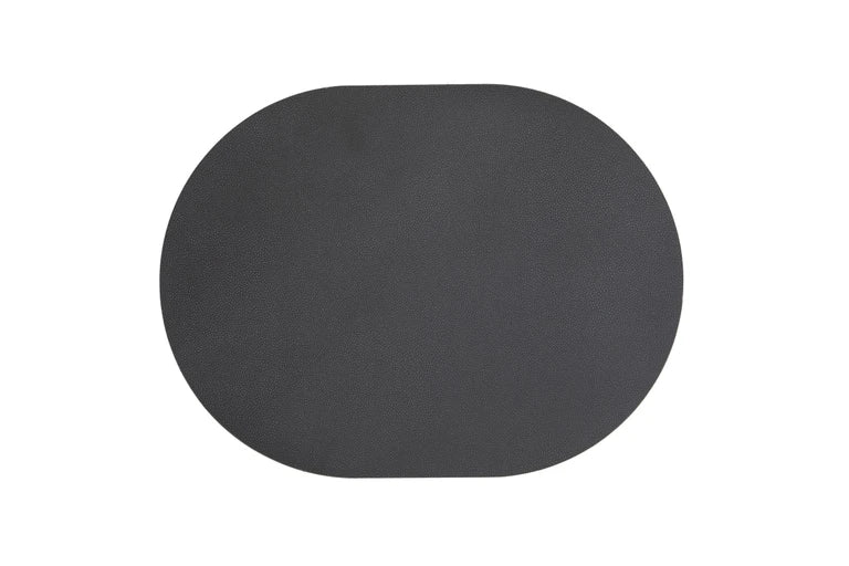 Ladelle Hugo Oval Placemat Pkt 4 Grey/Charcoal
