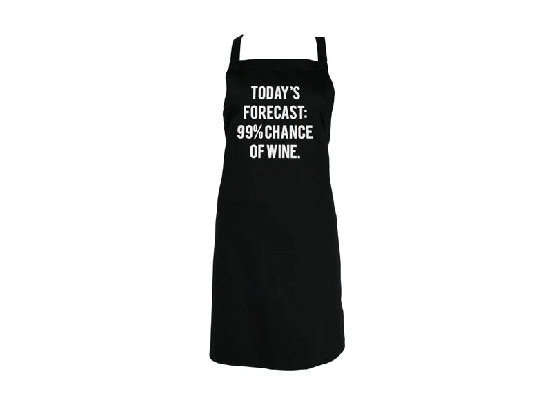 Black Apron Screen Printed Todays Forecast