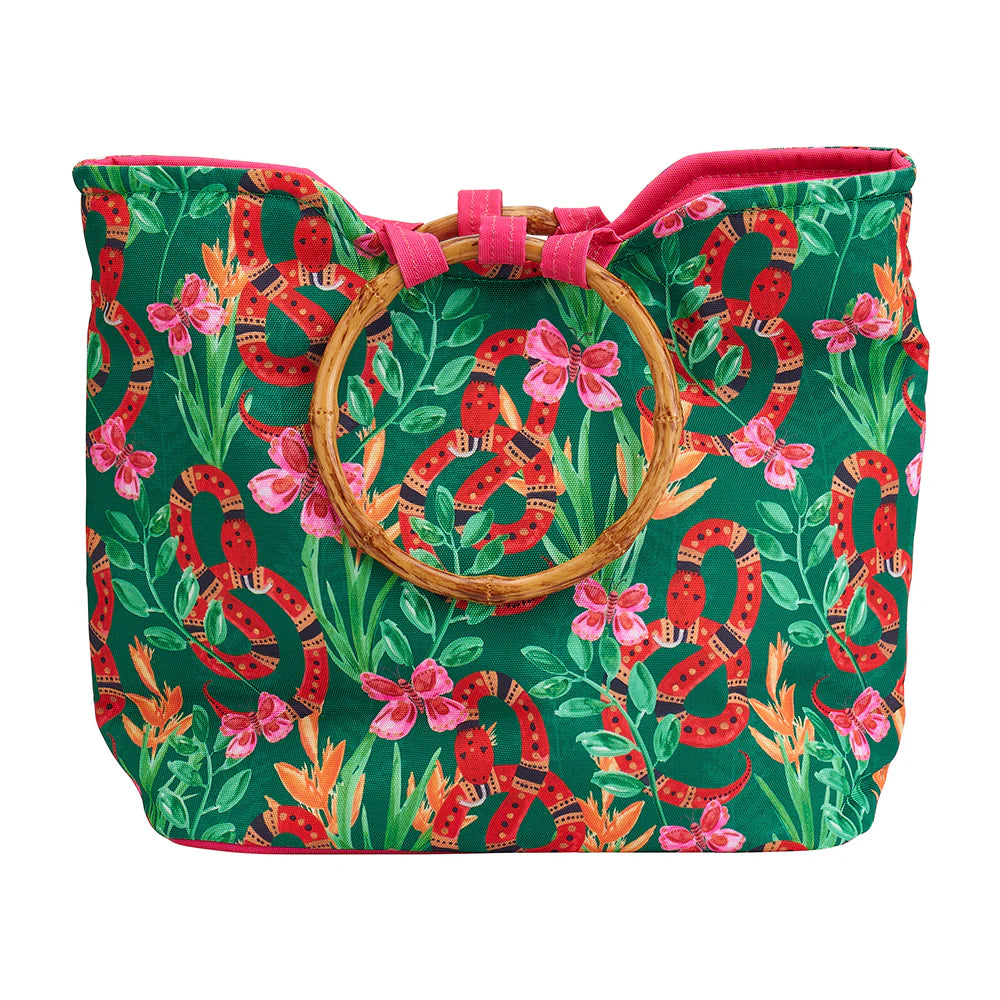Insulated Tote Lunch Bag  Jungle Snake Pattern