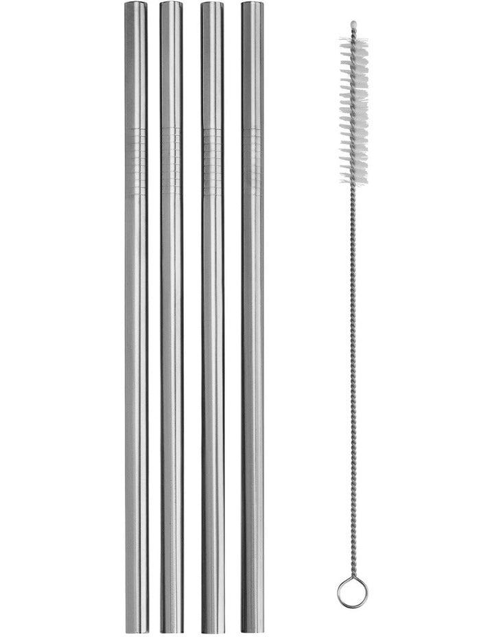 Maxwell and Williams Reusable Cocktail Straw With Brush Set of 4