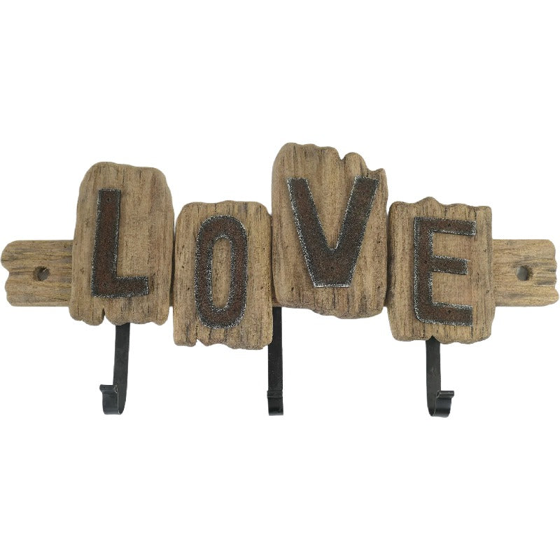 Love 3 Hook Wall Hanging