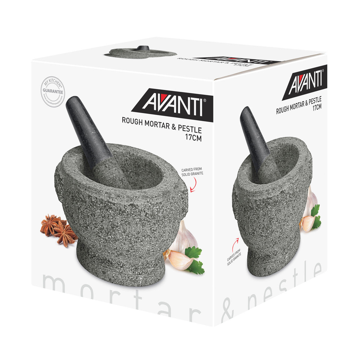 Avanti 17cm Rough Mortar Pestle Grey