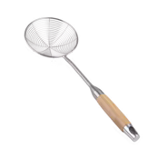 dline Stainless Steel Wok Wire Skimmer with Beechwood Handle 13.5cm