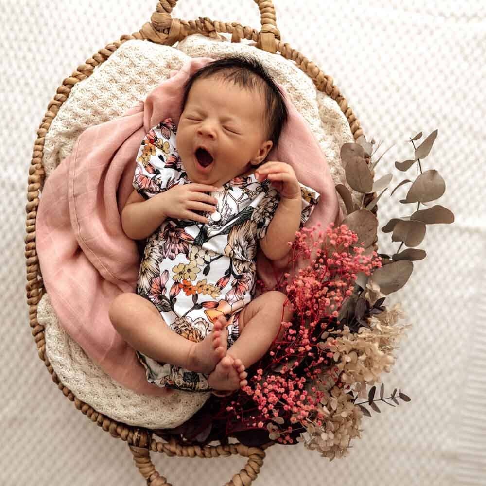 Australiana Short Sleeve Organic Bodysuit: Newborn (0000)