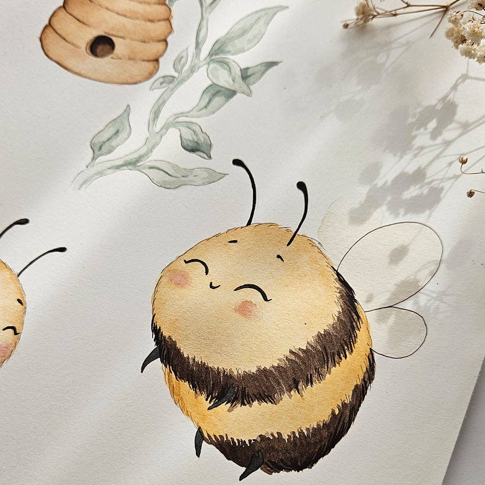 Bumblebees Short Sleeve Organic Bodysuit: 0-3 Months (000)