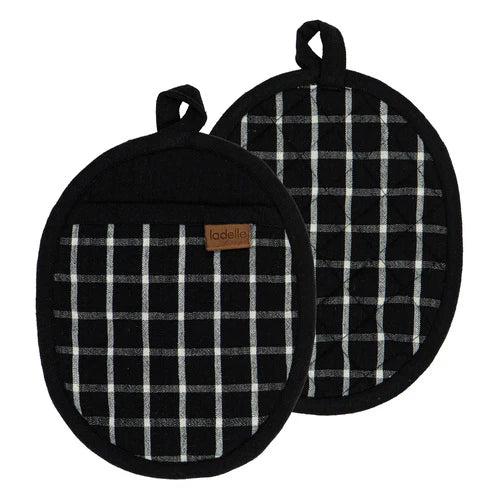 Ladelle Hemingway Pot Holder 2pk Black