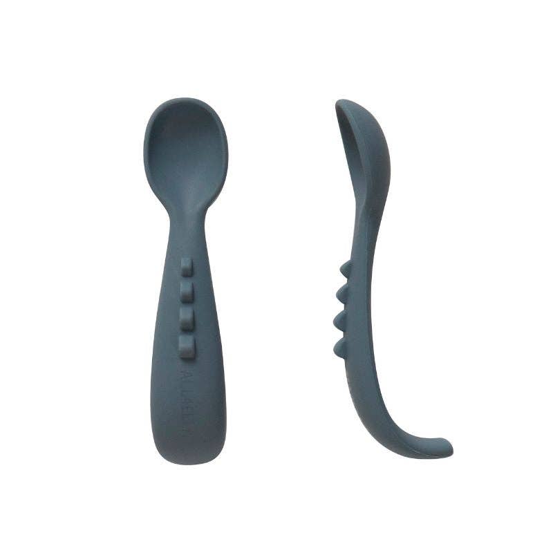 Silicone Comfy Grip Spoons 2pk - Slate Blue
