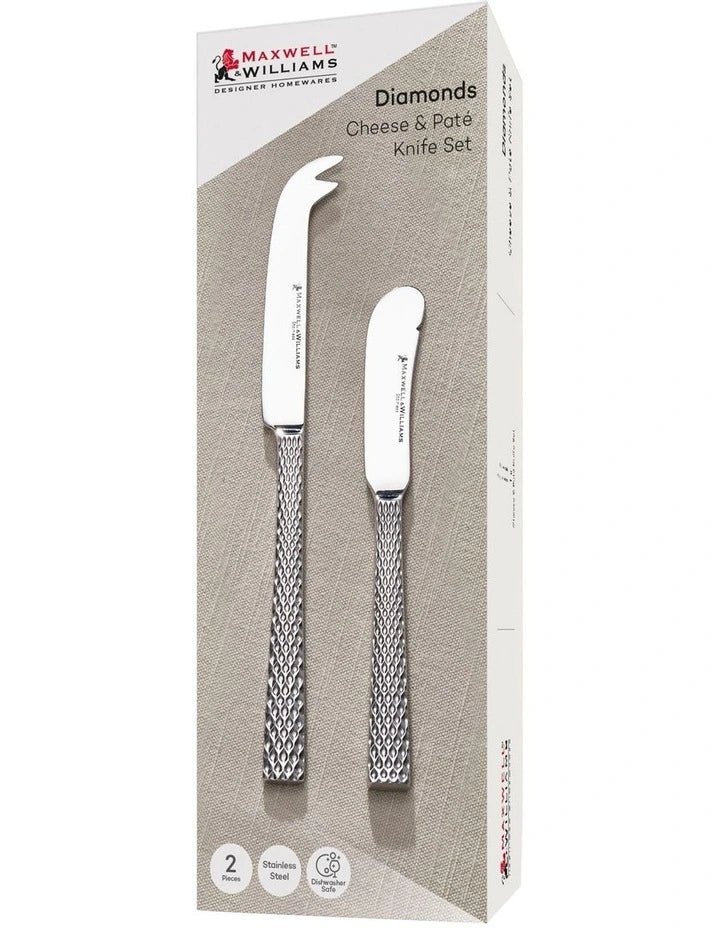 Maxwell And Williams Diamond Cheese And Pate Knife Set 2 Piece