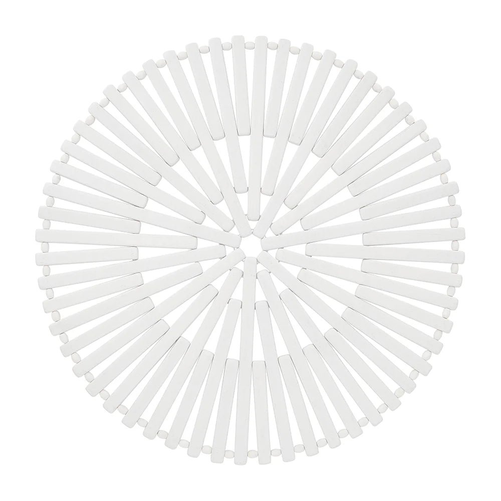 Round Placemat Bamboo White