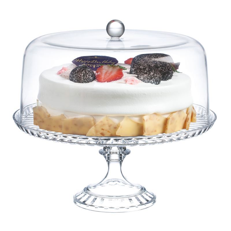 Acrylic footed Cake Dome Set 28cm