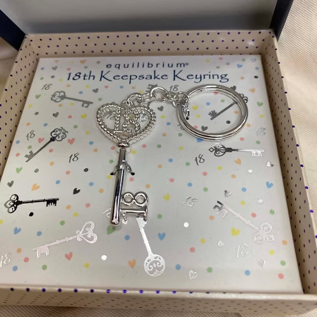 Equilibrium 18th Birthday Keyring Silver