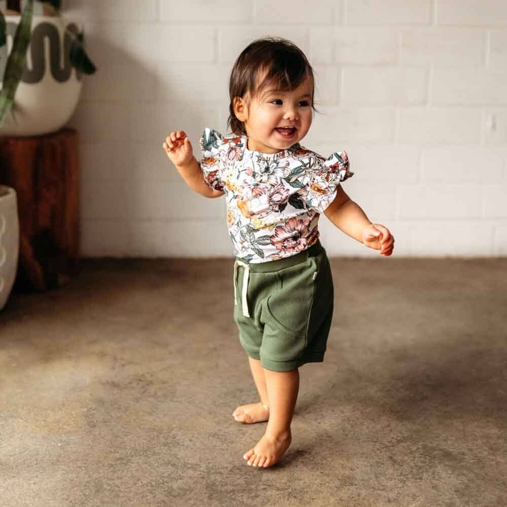 Australiana Short Sleeve Organic Bodysuit: Newborn (0000)