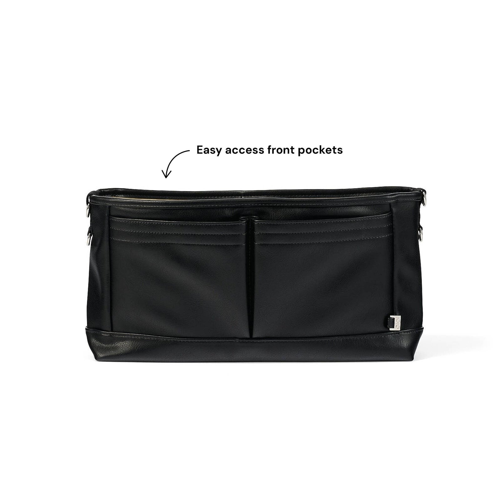 Signature Pram Caddy - Black Dimple Vegan Leather