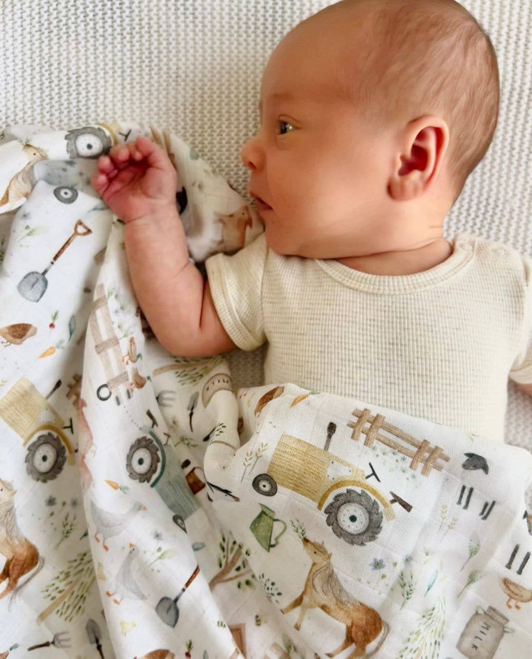 Cuddle Bug &amp; Co Bamboo Muslin Wrap Farm Life