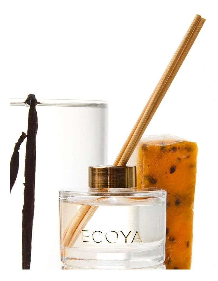 Ecoya Vanilla Bean and Passionfruit Mini Reed Diffuser 50ml