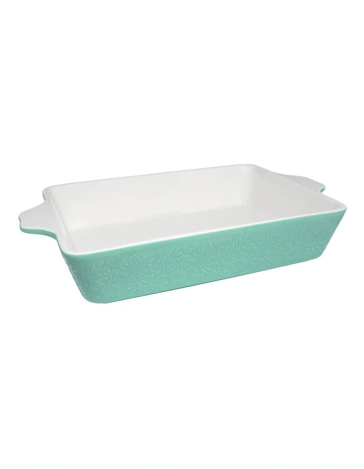 Maxwell and Williams Blooms Rectangular Baker 32x22x6.5cm Green