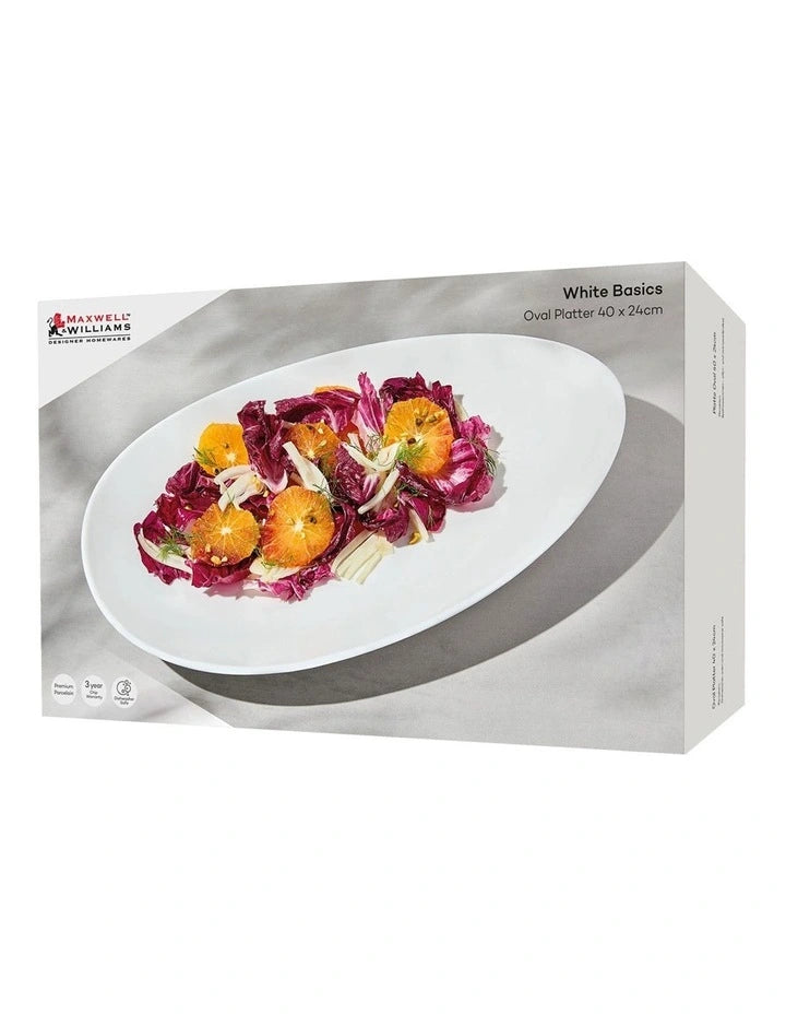 Maxwell and Williams White Basics Oval Platter 40x24cm