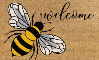 Soulmate PVC Back Mat Welcome Bee 45x75cm