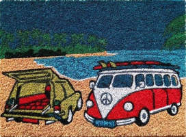 Wipe Doormats Latex VWs Beach 40x55cm