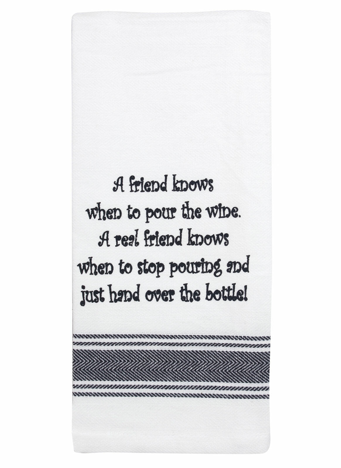 Cotton Funny Sentimental Tea Towel Pour The Wine