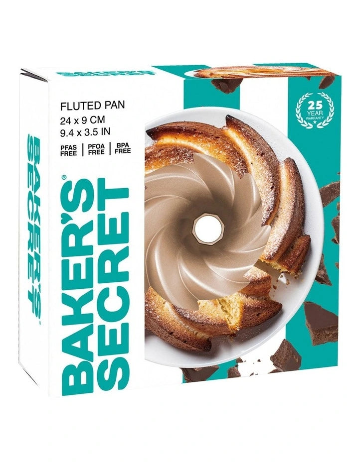 Bakers Secret Fluted Marissa non Stick Cast Aluminium Fluted Pan 22.5x9cm