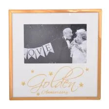 Gold Golden Wedding Anniversary Frame 6 x 4