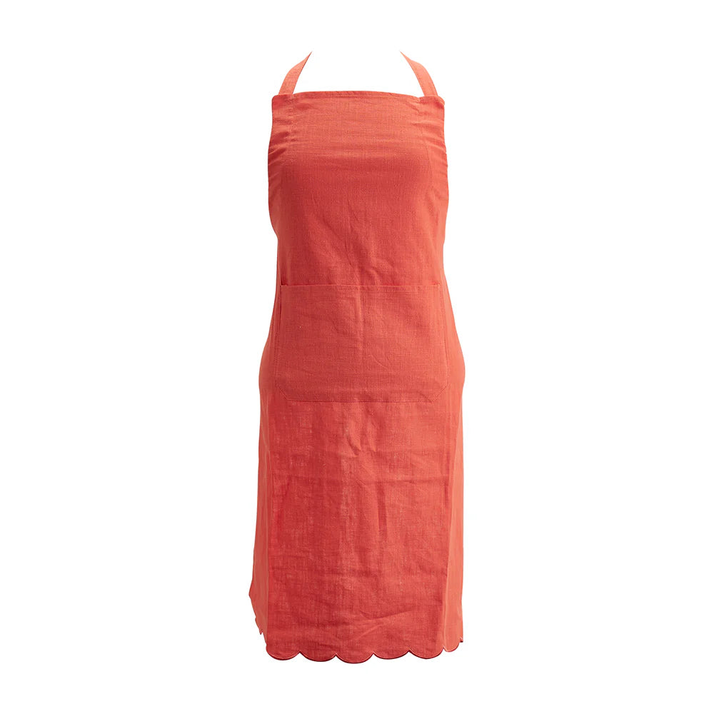Stonewashed Scallop Apron Coral