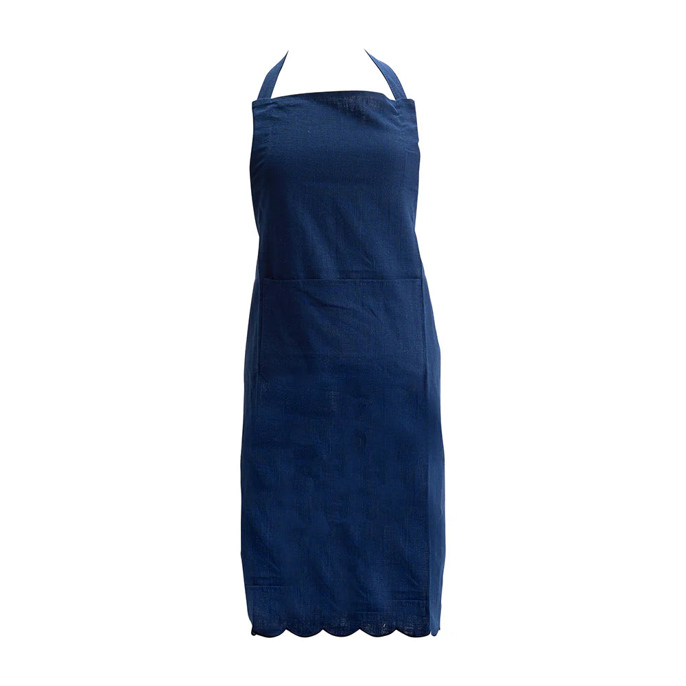 Stonewashed Scallop Apron Navy