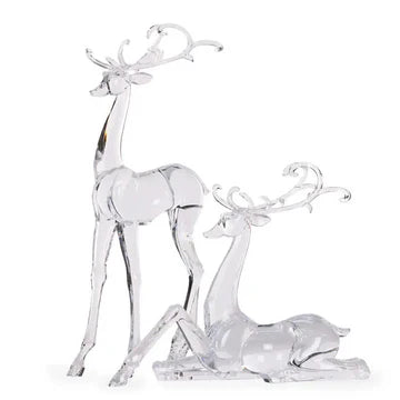 Holly and Ivy Glistening Sitting Reindeer 28cm