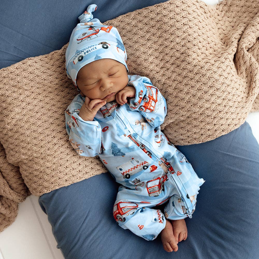 Snuggle Hunny To The Rescue Organic Jersey Wrap And Beanie Set