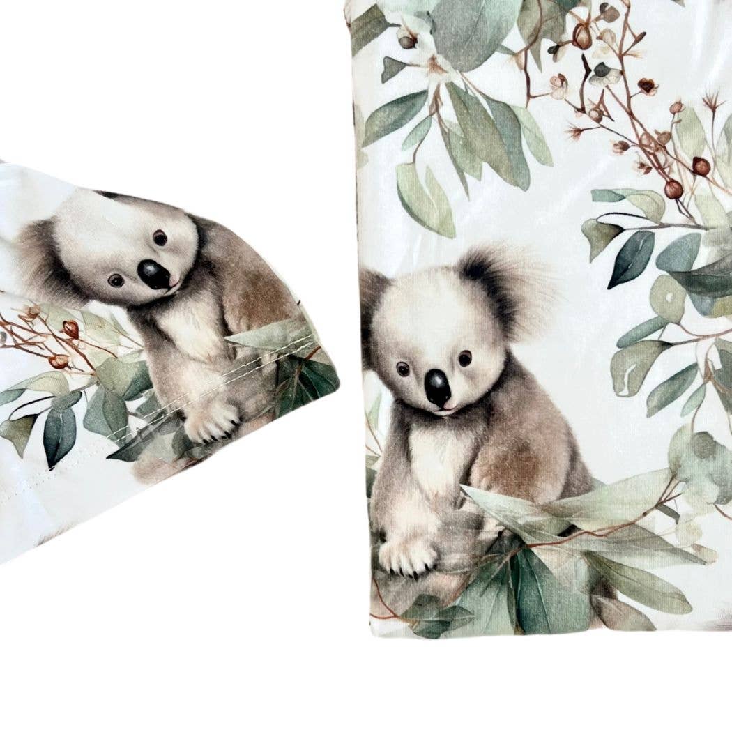 Mini & Me Organic Jersey Baby Wrap Set Cuddly Koala