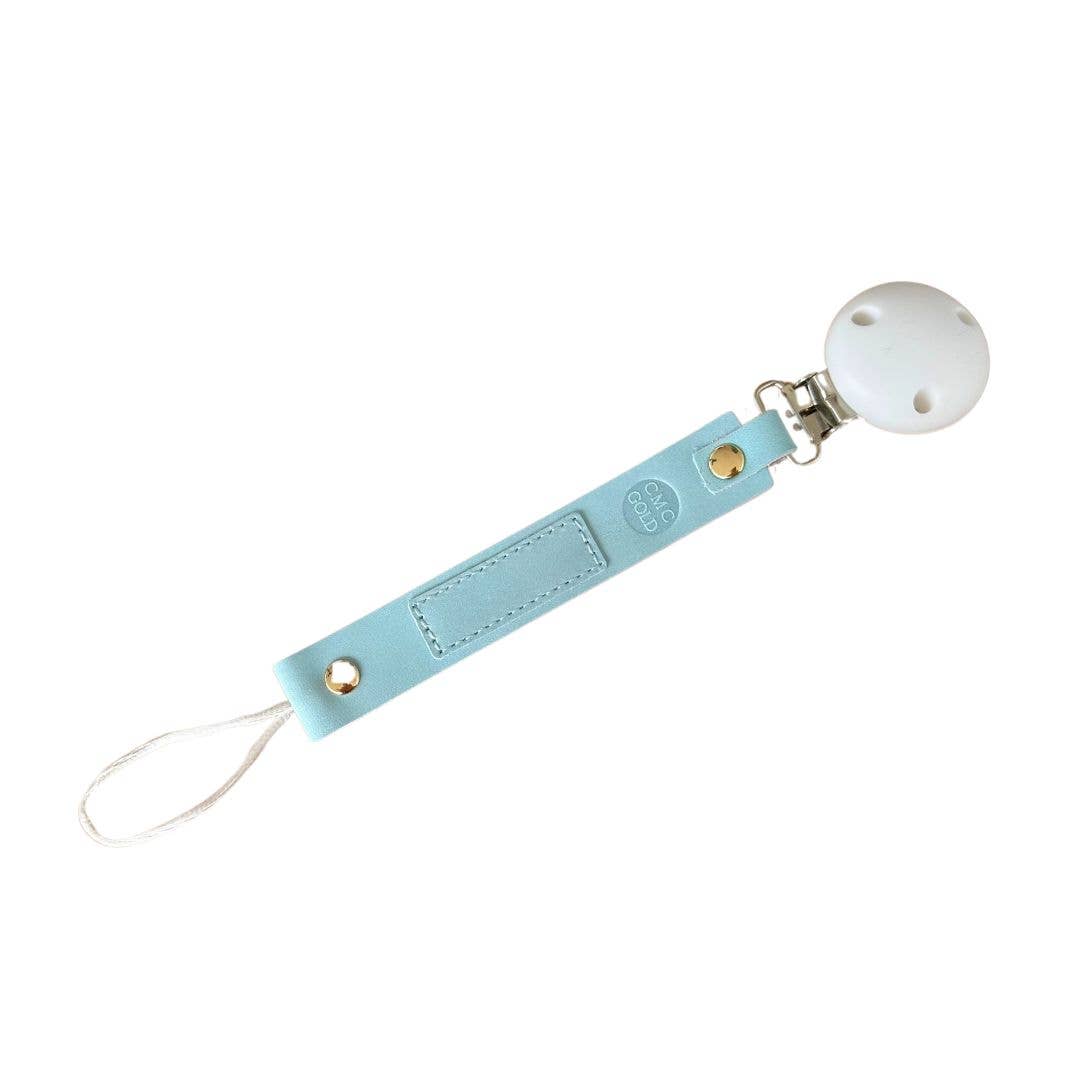Coloured Panel Leather Dummy Clips: Blush / Baby Pink