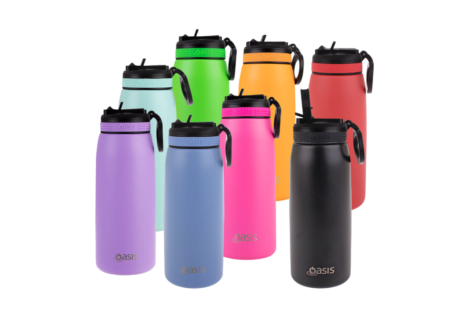 Oasis Double Wall Sports Bottle 780ml With Sipper Straw Lilac