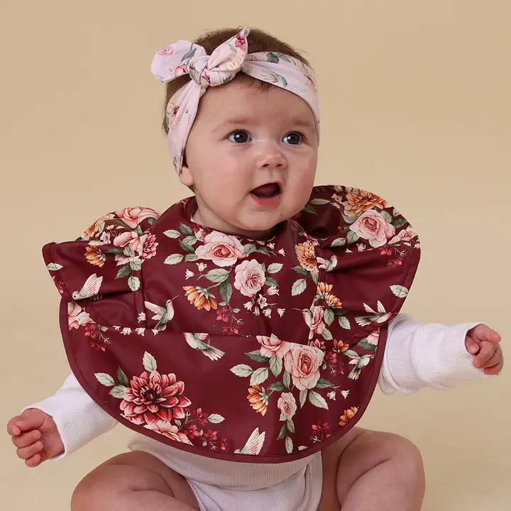 Snuggle Hunny Floral Flutter Waterproof Frill Bib