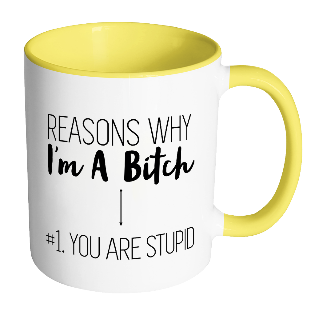 Reasons Why I'm a Bitch Mug: Accent Mug - Red